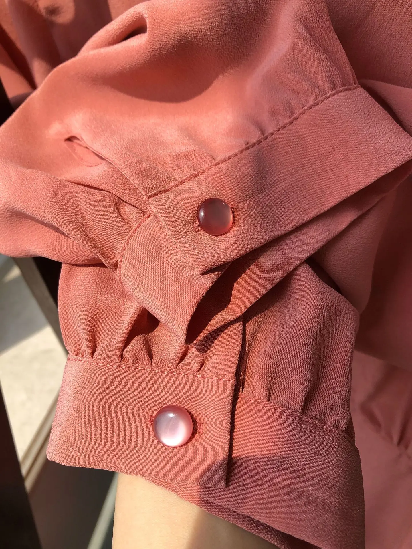 Женская розовая рубашка из 100% шелка красивая/нежная мягкая и восковая шелковая