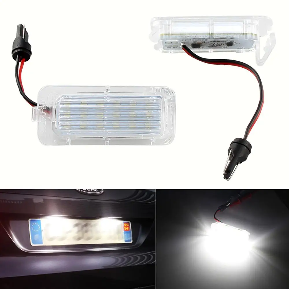 

Светодиодная лампа Canbus для номерного знака, 2 шт., для Ford Focus 5D Fiesta Mondeo MK4 C-Max MK2 S-Max Kuga Galaxy 6000K, белая автомобильная лампа