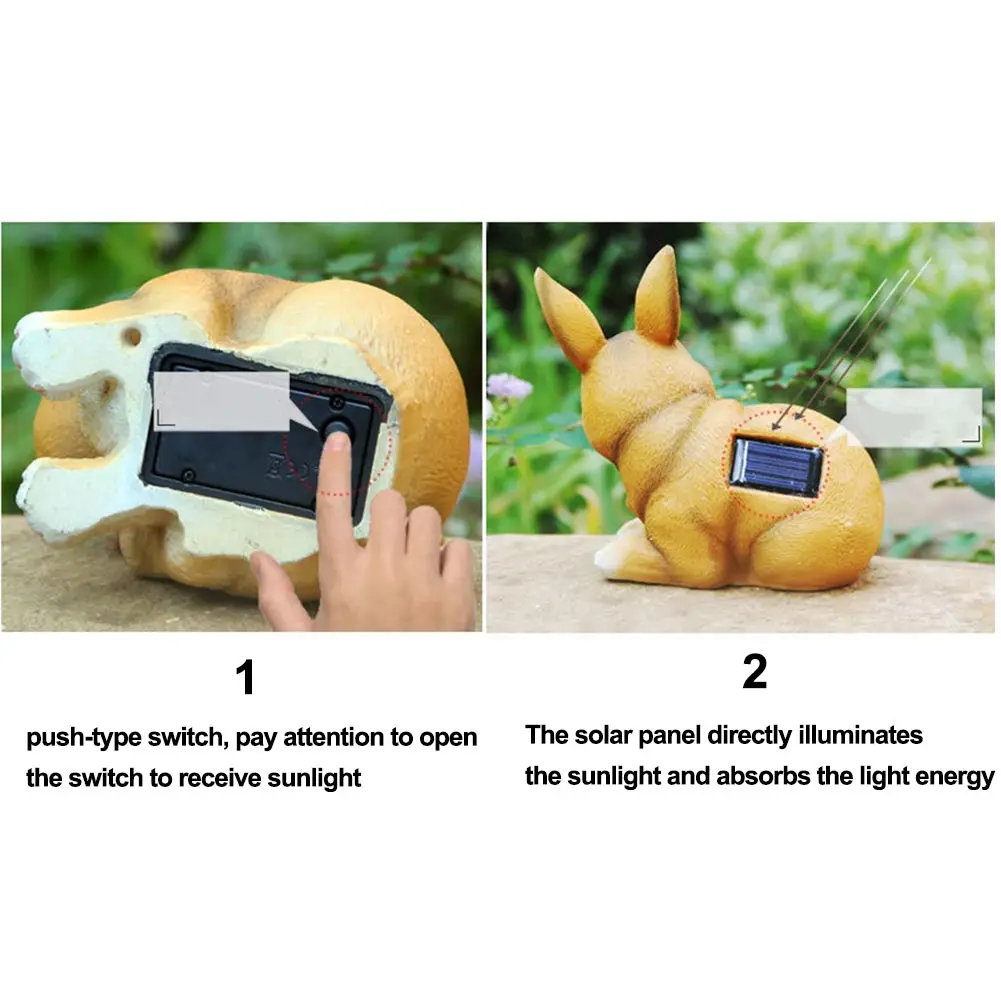 

Bright Gift Garden Ornament Lawn Lamp Solar Powered Outdoor Animal Shaped Decoration Lively Cute Pet Easy Install LED Light