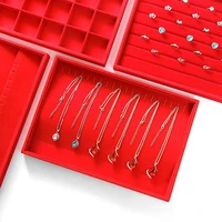 red velvet jewellery storage box jewelery organizer gift packaging jewerly display tray jewellery stand various model in stock