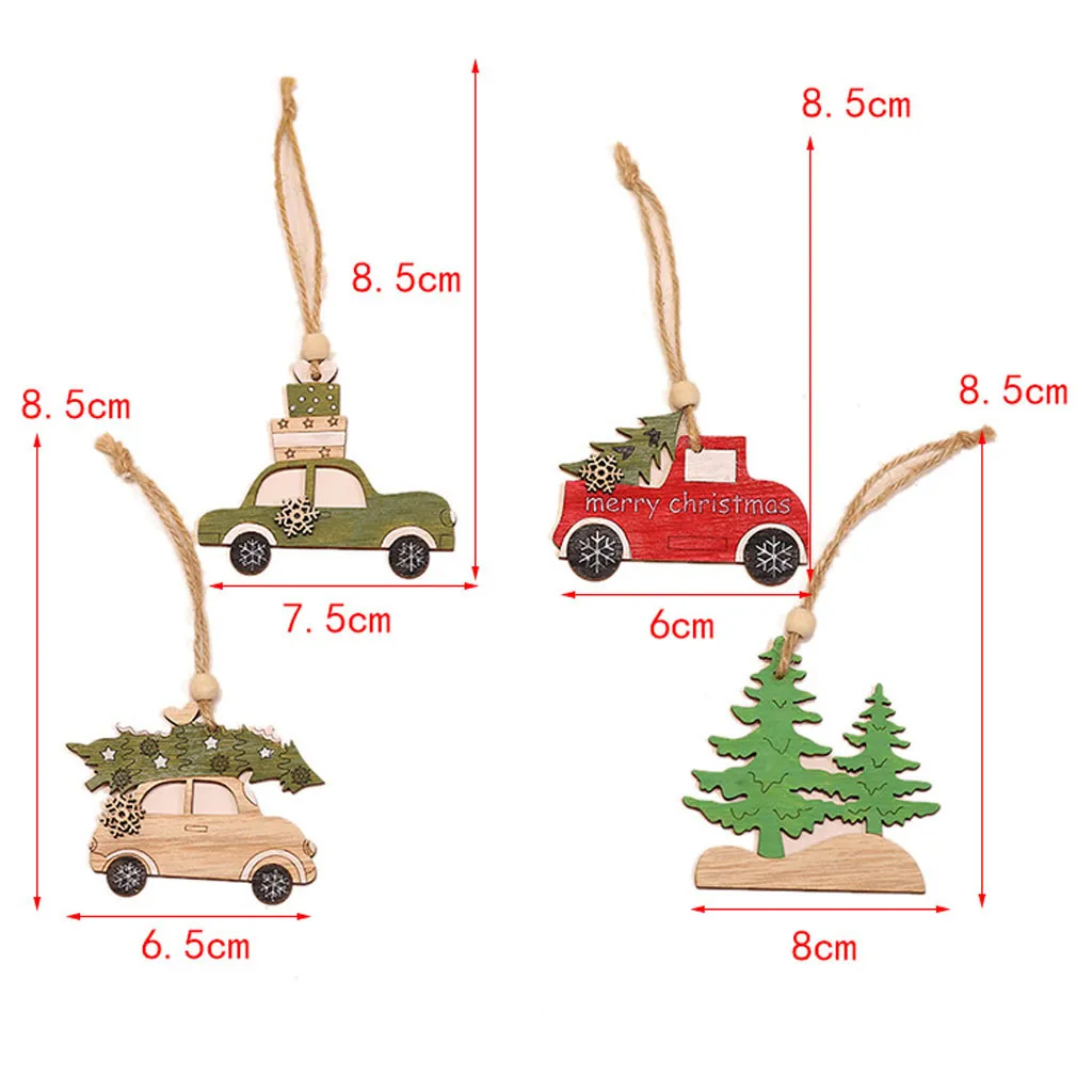 1 шт., деревянные подвесные Рождественские Елочные каюты, олени, автомобильные орнаменты, рождественские вечерние украшения для дома, рождественские декорации для дома^ 40