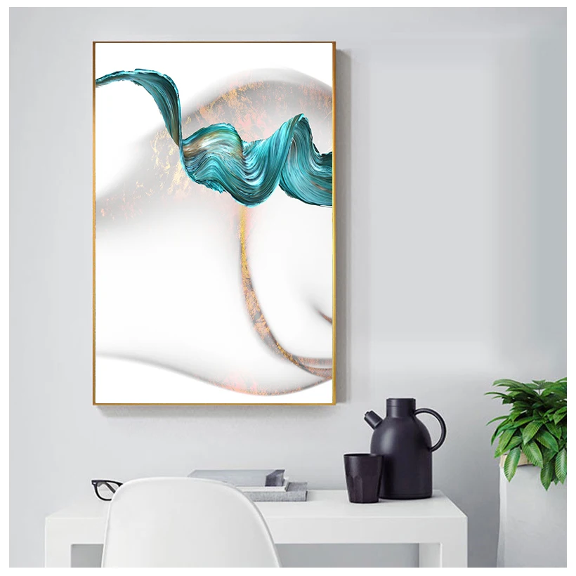Green Drifting Flying Abstract Wall Art Picture Canvas Painting Poster Print Decor Pictures Living Room Decoration | Дом и сад
