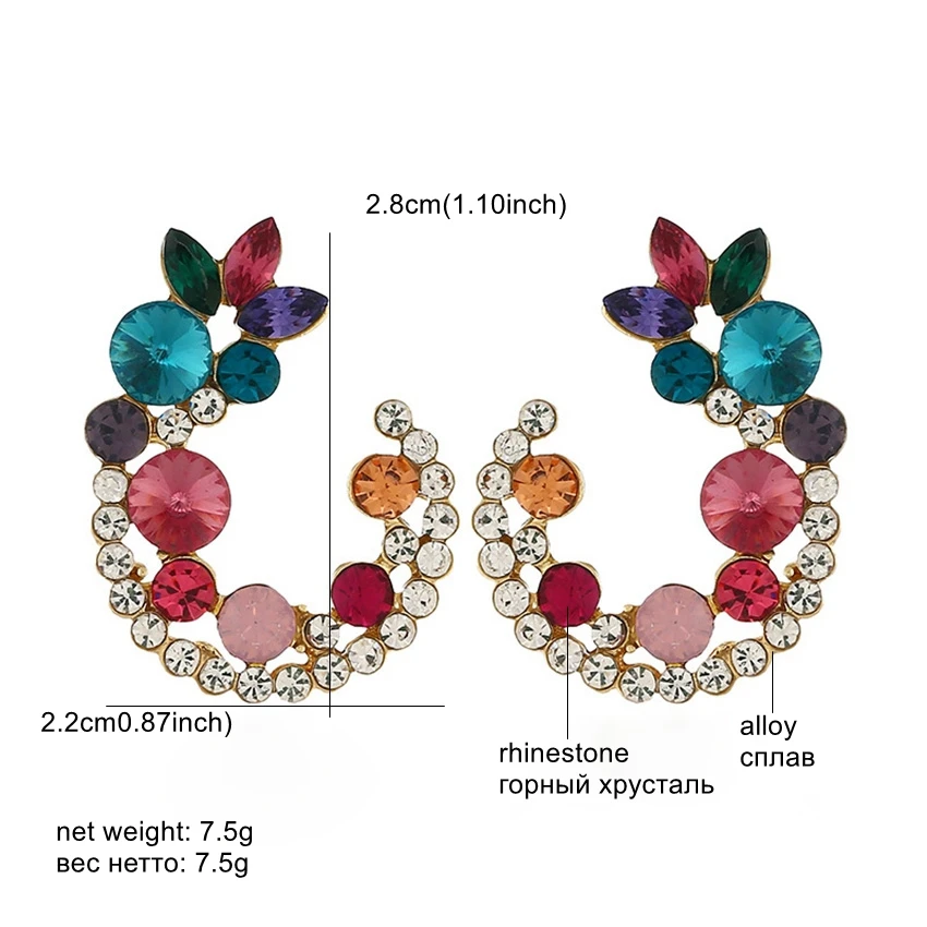 

DiLiCa Fashion Crystal Earrings for Women Rhinestone Earrings Dangle Jewelry Korean Earring Kolczyki damskie