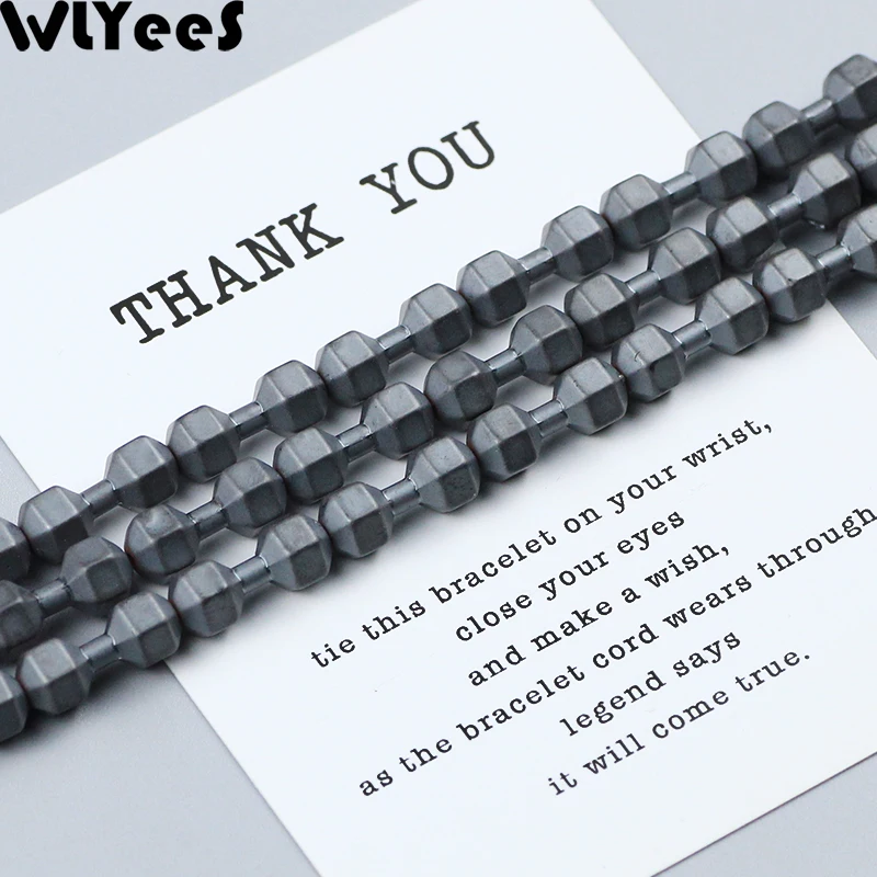 Полированные матовые бусины WLYeeS из черного гематита для изготовления ювелирных