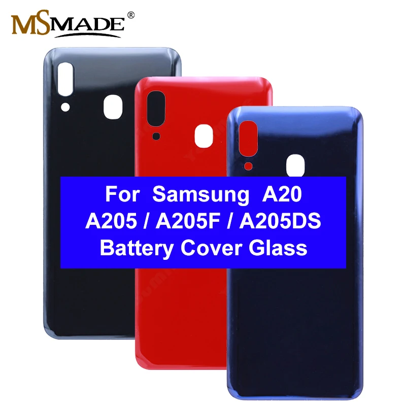 Крышка батарейного отсека AAA качества для Samsung A20 + стеклянный объектив камеры A205