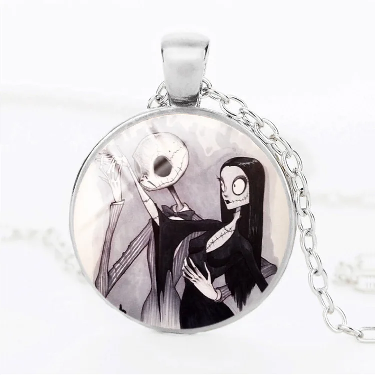 Nightmare Before Christmas pendant Necklace jack skellington Glass Cabochon gift for children |