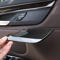 for bmw x5 f15 x6 f16 14 18 abs silvercarbon fiber texture car safety door lock handle bowl cover trim stickers car accessories
