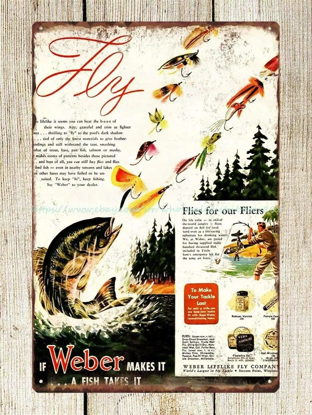 

Weber River Fly Fishing Metal Metal Farm Signs Retro Wall Home Bar Pub Vintage Cafe Decor, 8x12 Inch