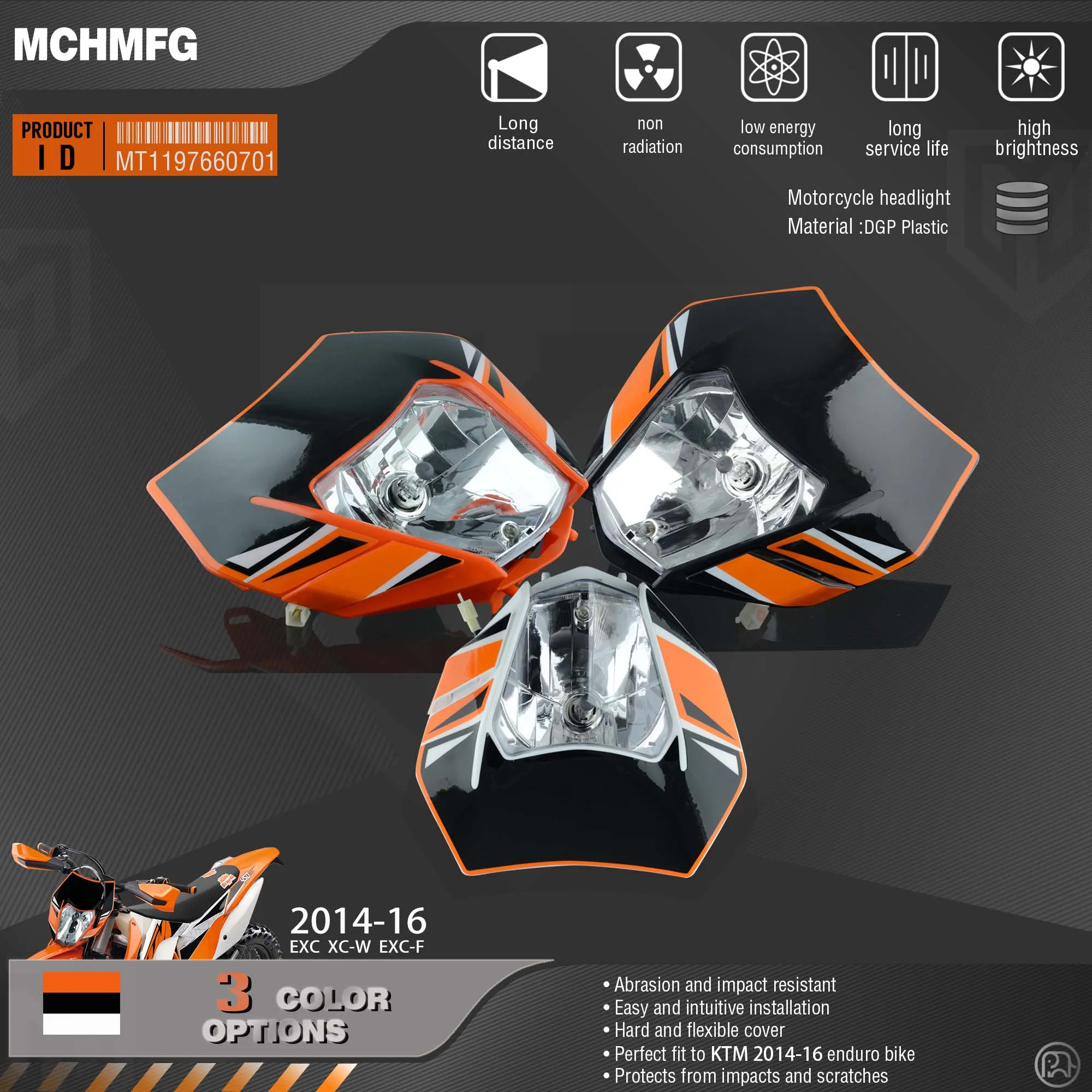 MCHMFG фара с наклейкой для KTM SX F EXC XCF SMR 2014 2015 2016 Мотоцикл Dirt Bike MX Enduro Supermoto |