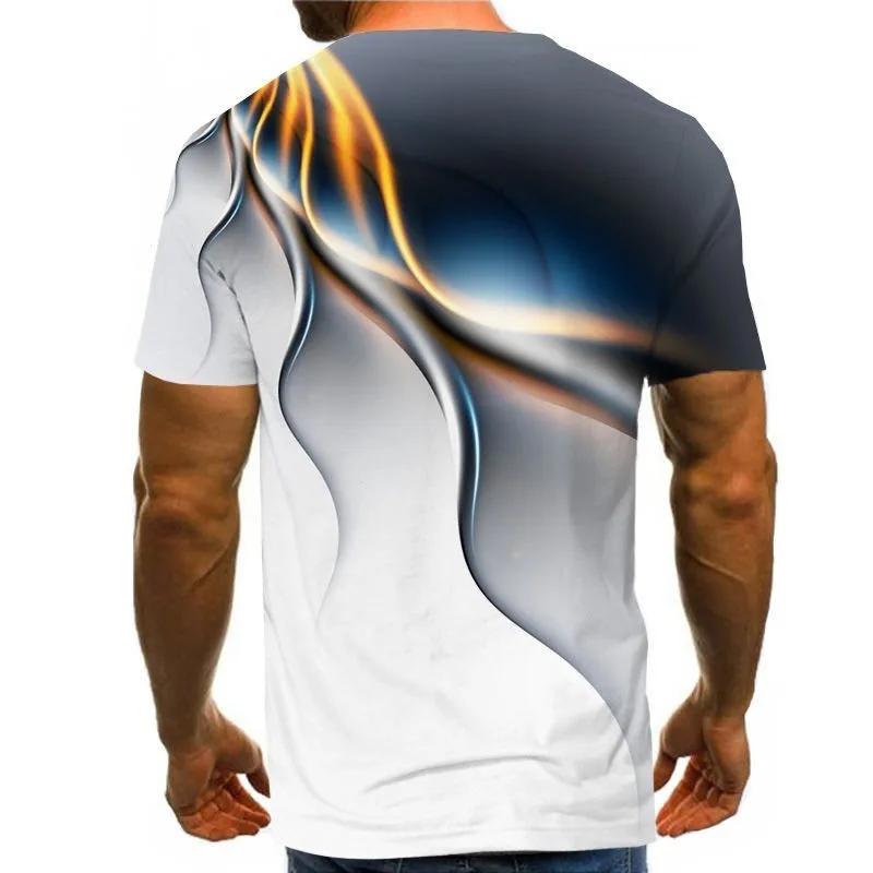 

2021 new summer fashion T-shirt men 3D printed T-shirt Personalized lightning T-shirt short-sleeved casual T-shirt round neck