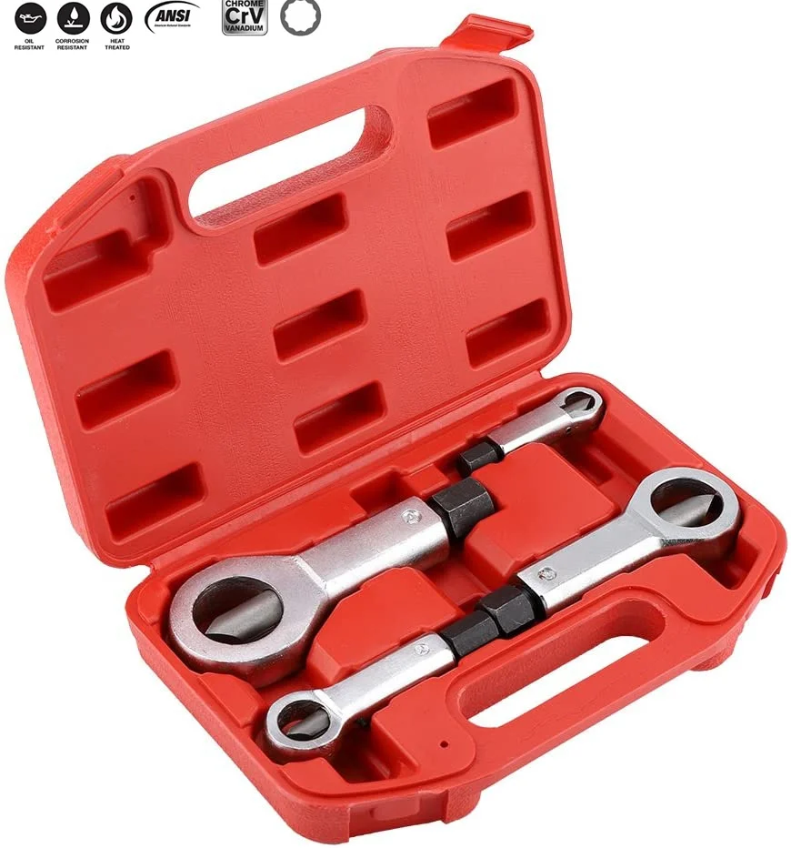 

Heavy Duty Steel Splitter Set,Broken Damaged Screw Nut Removal Splitting Tools 4 Sizes (1 Kit of Nuts Splitters)