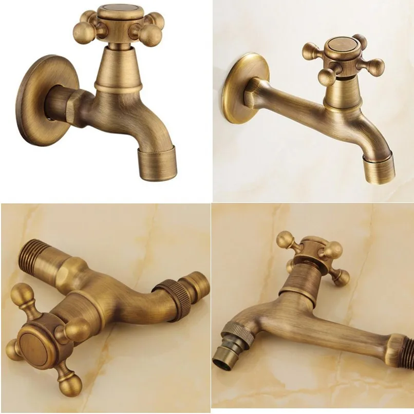 

Brass Faucet Antique Laundry Faucet Long Spout Solid Brass Washing Machine Tap Copper Retro Classic Wall Mounted Mop Pool Faucet