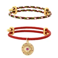 boho adjustable chain barcelet for women men braided wire rope adjustable bracelet bangle bohemian hip hop