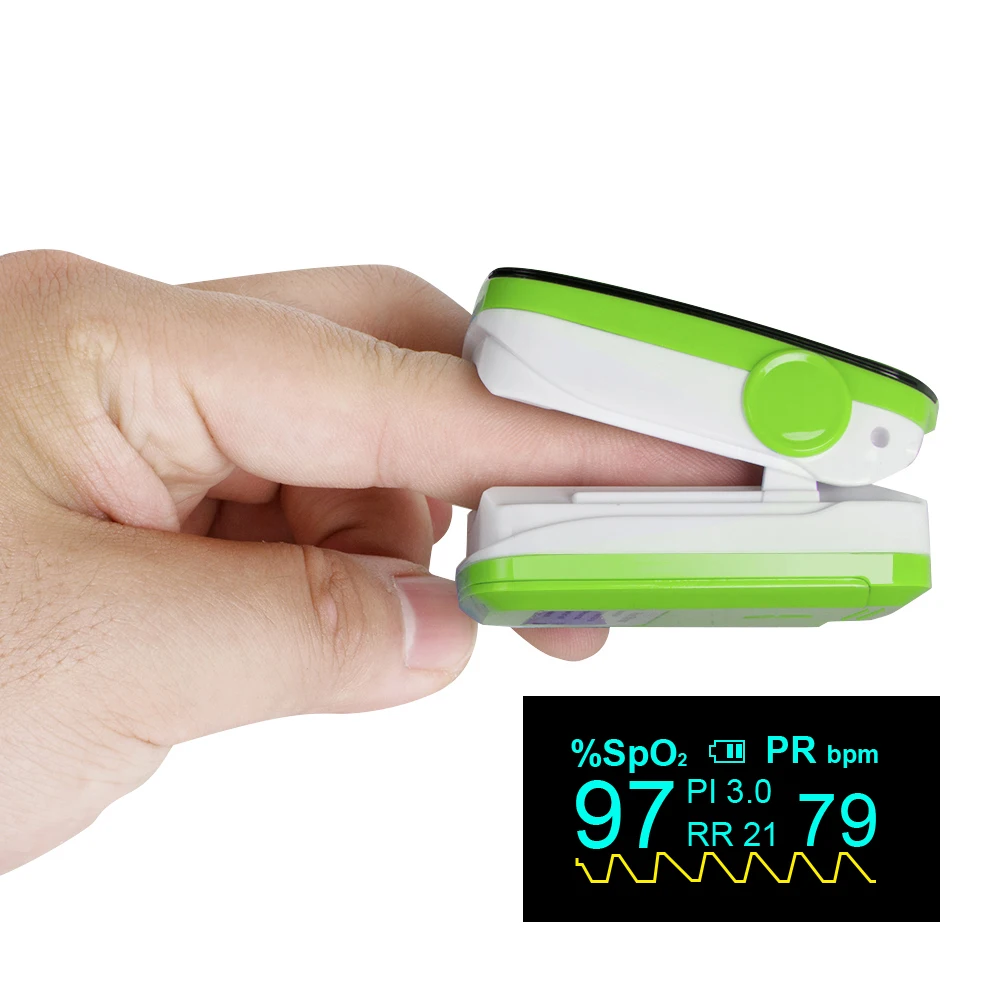 Новый обновленный OLED Пульс пульса монитор пальца Пульсоксиметр зеленый |