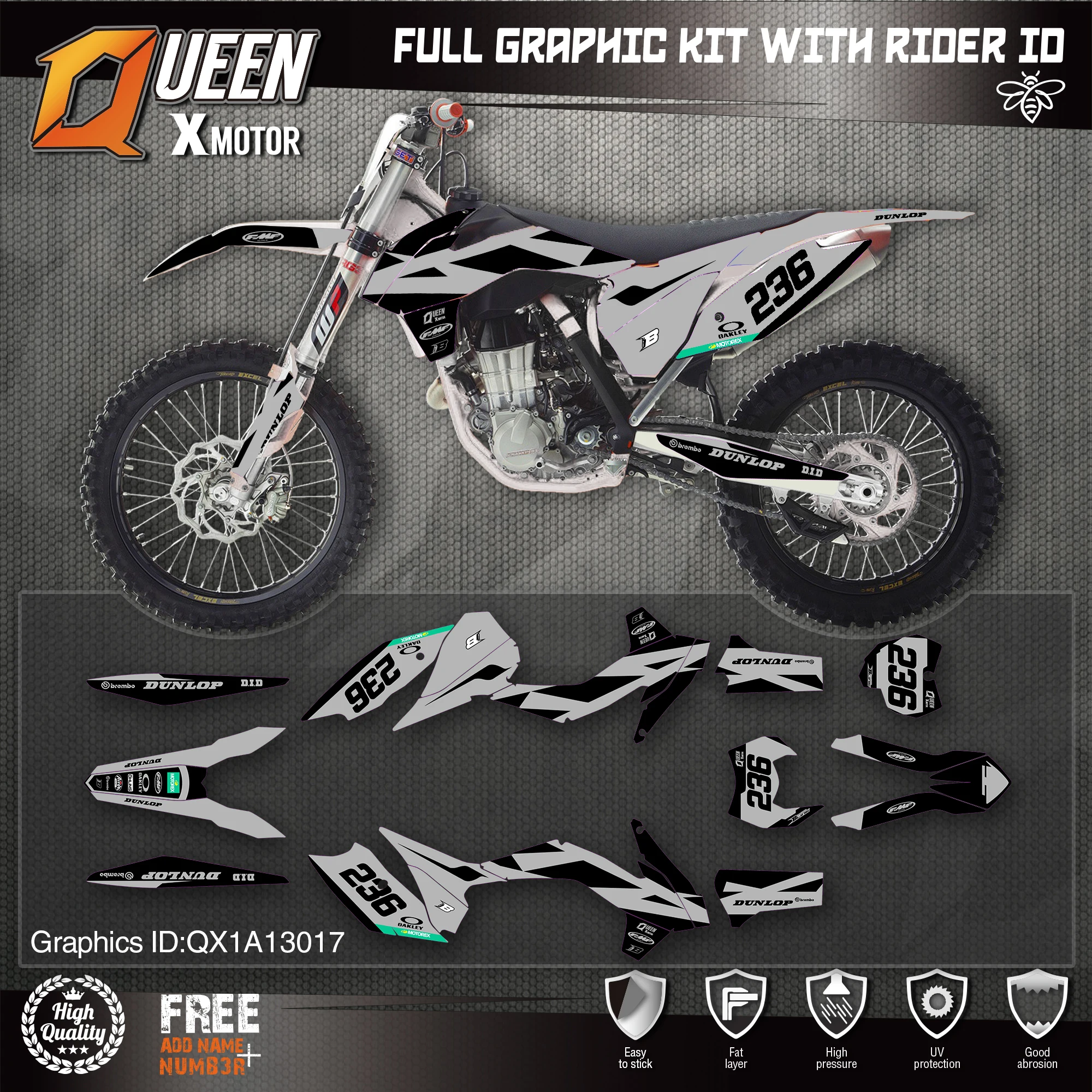 QUEEN X MOTOR Custom Team графические наклейки Набор наклеек для KTM 2013 2014 2015 SX SXF 2016 EXC Φ