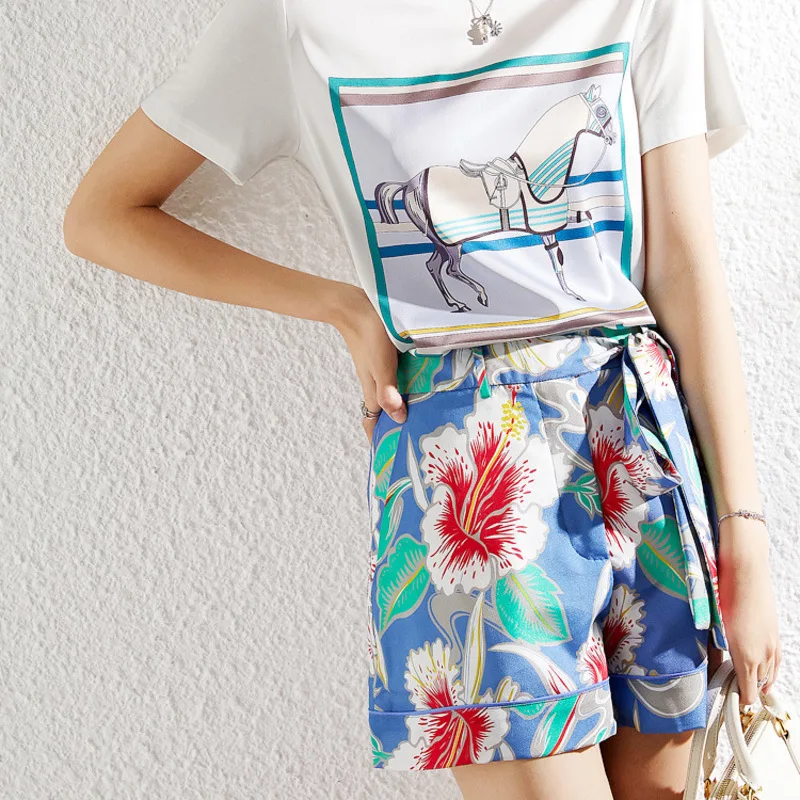 

shirt New Equestrian T round neck short sleeve top women s summer thin panel modal T shirt retro fashion