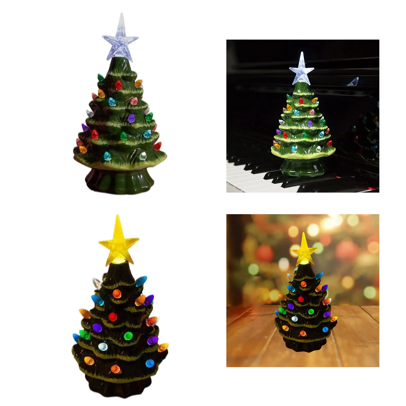 

2pieces Christmas Tree Nightlight Little Xmas Tree Desk Lamp Decorations