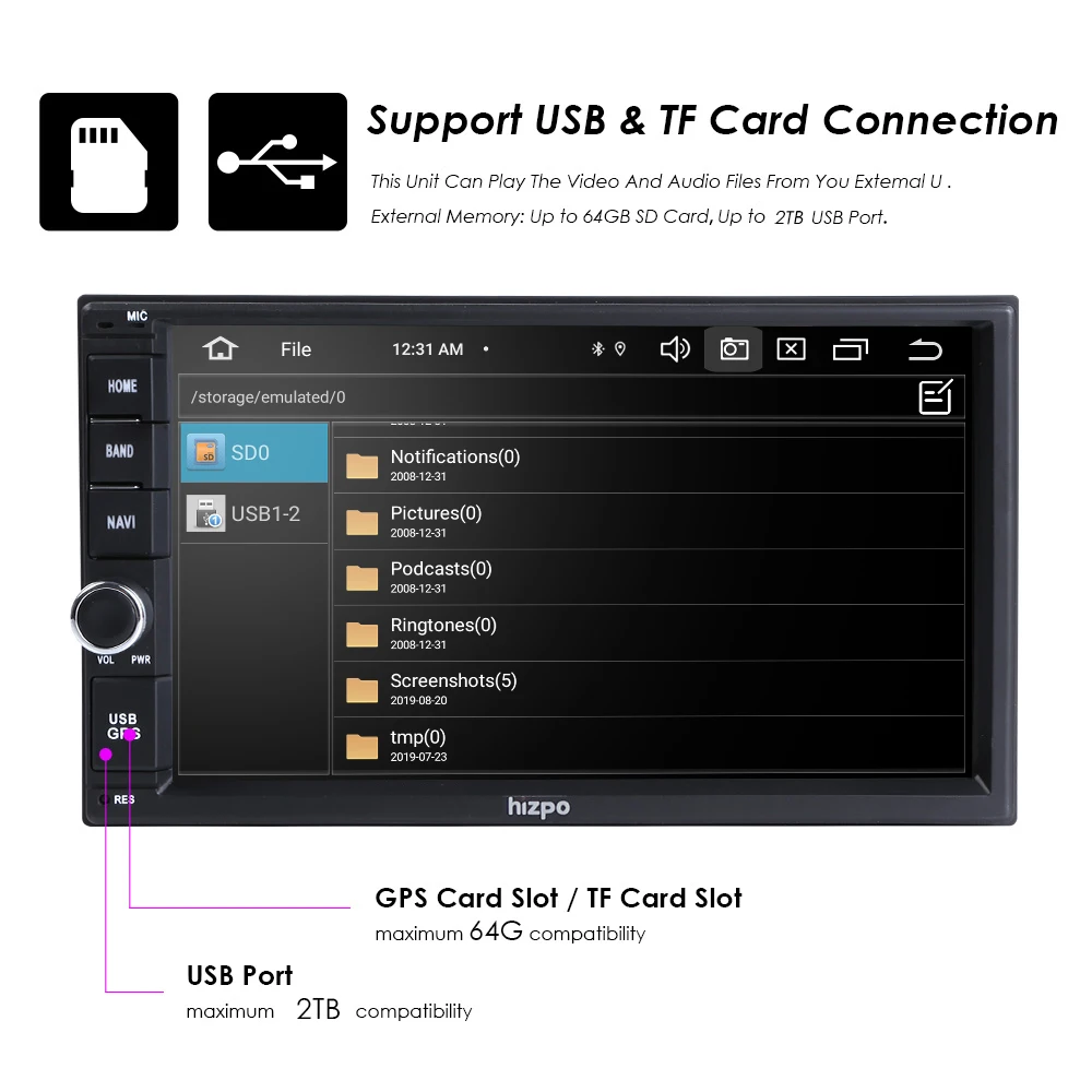 2Din 7 дюймов Android9.0 Универсальная автомобильная магнитола без dvd-плеера gps навигация Стерео FM Rds карта Wifi 4G Bluetooth головное устройство OctaCore