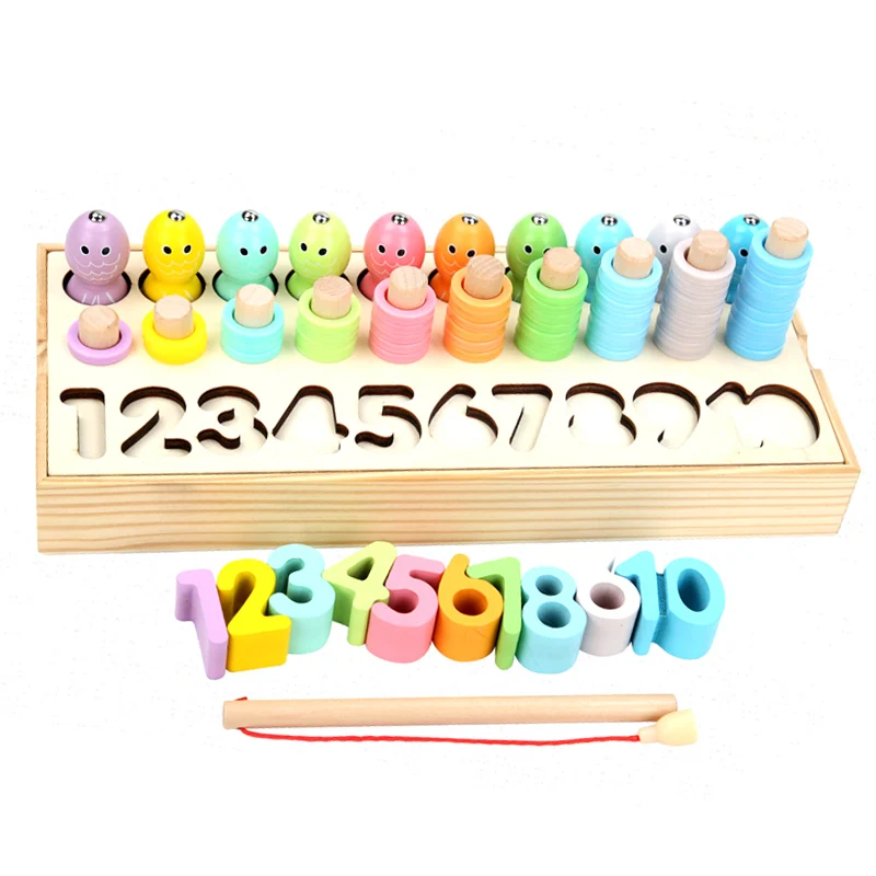 Развивающие деревянные игрушки Монтессори геометрической формы магнитные