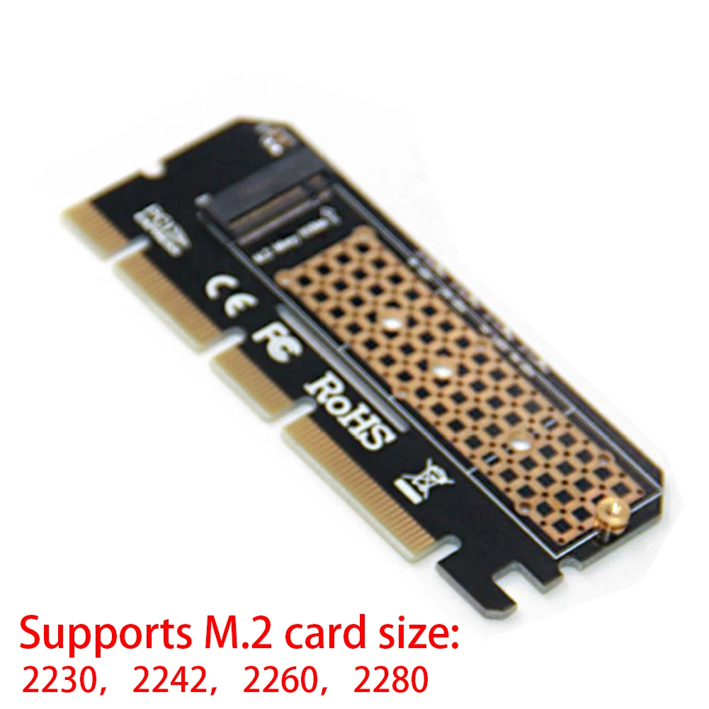 

Easy Install M Key Computer Durable Adapter PC Expansion Card Full Speed Interface Led Office M.2 NVMe SSD NGFF To PCIE 3.0 X16
