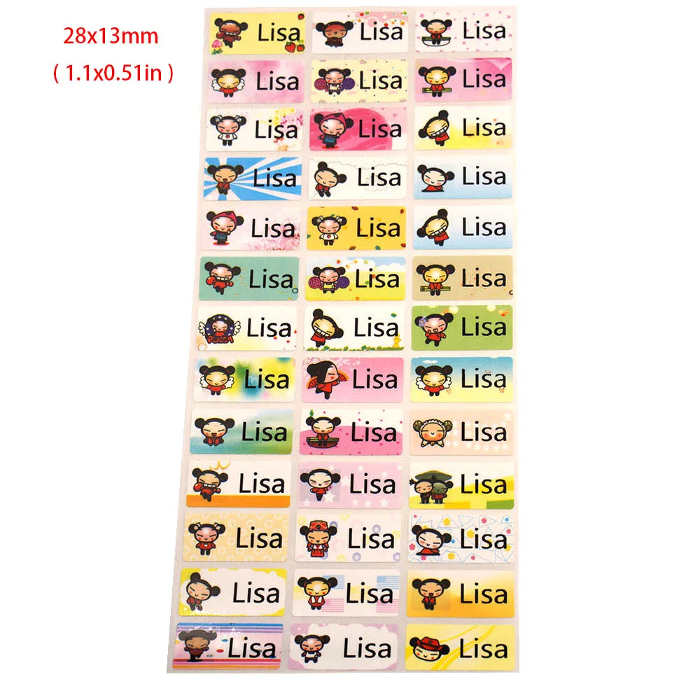 Персонализированная китайская Кукла стикер имени для канцелярских товаров с
