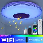 Современный потолочный светодиодный RGB светильник, домашнее музыкальное освещение, светсветильник для спальни, Wi-Fi, дистанционное управление через приложение, умная потолочная лампа 200 Вт