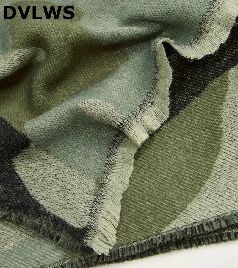 

2019 Europe United States Amy Green Luxury Scarf Autumn Wwinter Camouflage Cashmere Scarf Literary Retro Large Shawl Wholesale