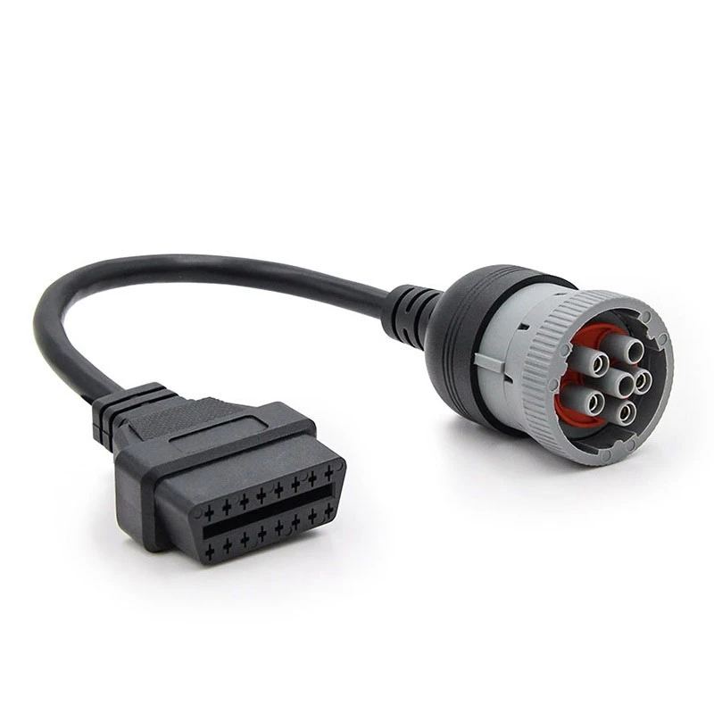 

Адаптер для кабеля грузовика, конвертер кабеля OBD1 в OBD2 для J1708 6-контактного гнездового автомобильного диагностического инструмента на OBD2 16-...
