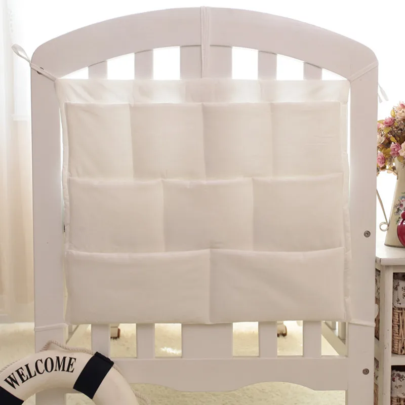 Crib Organizer Baby Bedding set Hanging Bag Storage Cotton Newborn Bed Toy Diaper Nappy Cot Pocket Nursing bag | Детское постельное