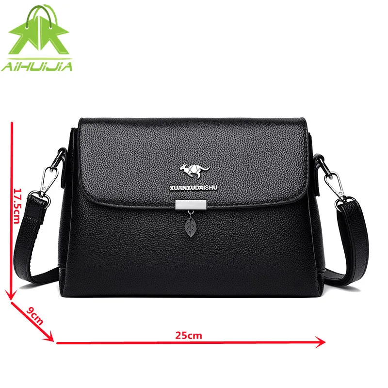 

Luxury Ladies Handbag 2021 The New High Quality PU Leather Solid Color Female Flap Shoulder Bag All-match Casual Messenger Bags