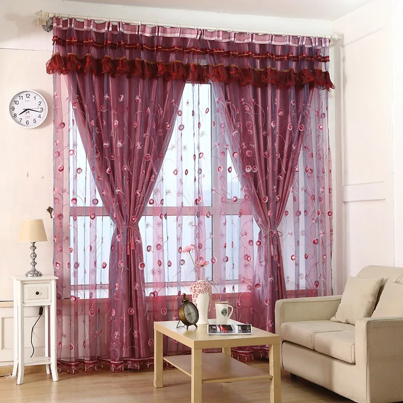 Вышитые пайетками оконные экраны Современные вышитые занавески для гостиной