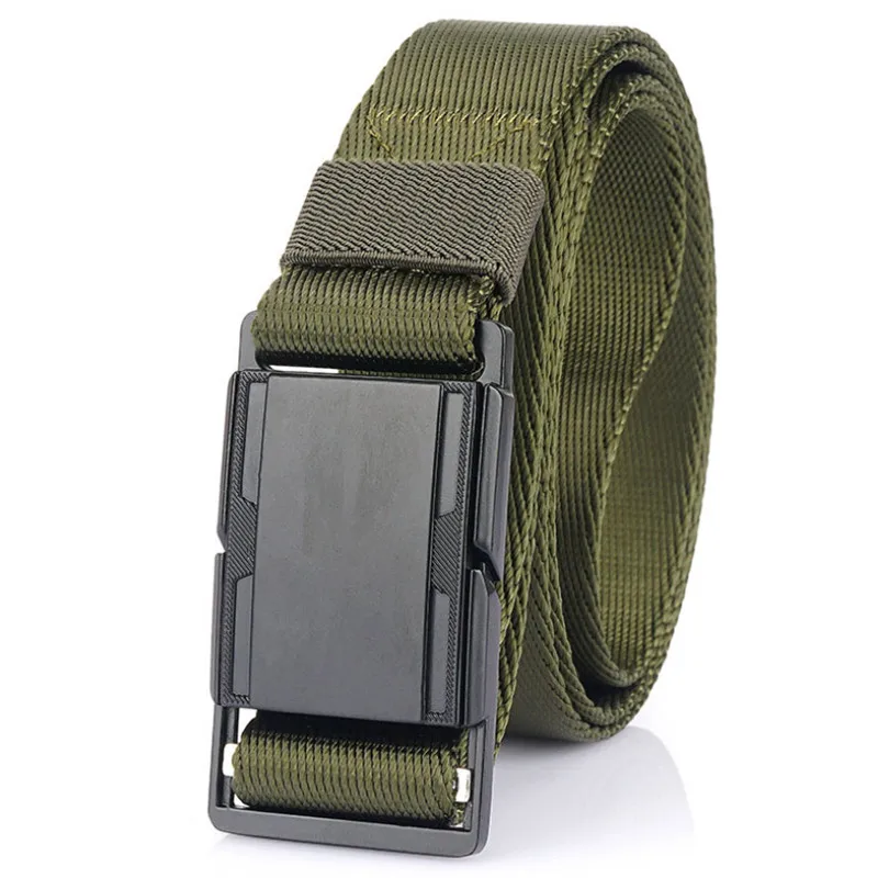

Brand fashion nylon men's belt alloy magnetic buckle casual canvas trousers belt tank pattern new designer belt men's belt