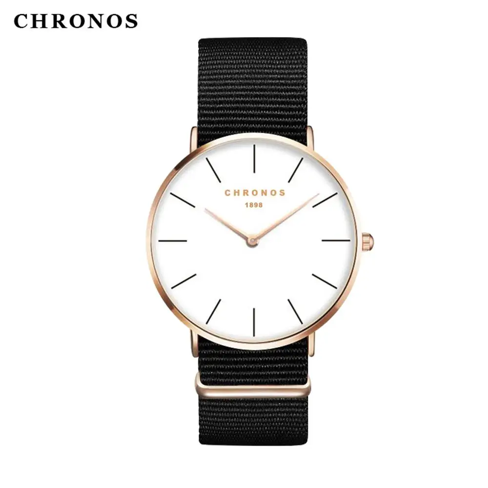 

CHRONOS Mode Lassig Nylon Uhren Damen Mannlichen Minimalistischen Dunne Armbanduhren Paar Liebhaber Uhr Relogio Masculino CH02