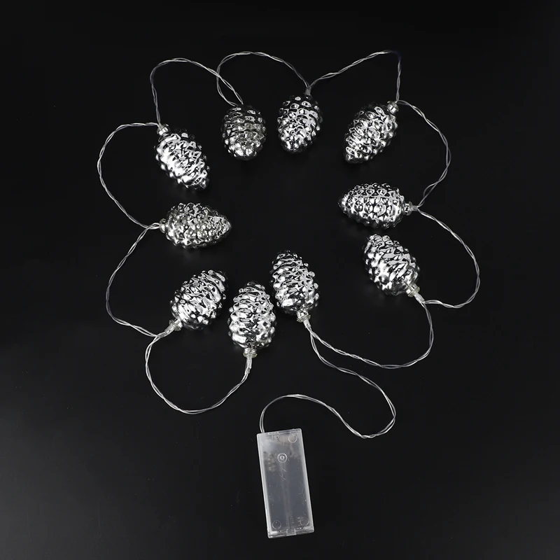 10 Led серебро кедровые орехи Батарея работает огни строки 1 5 м светодиодные