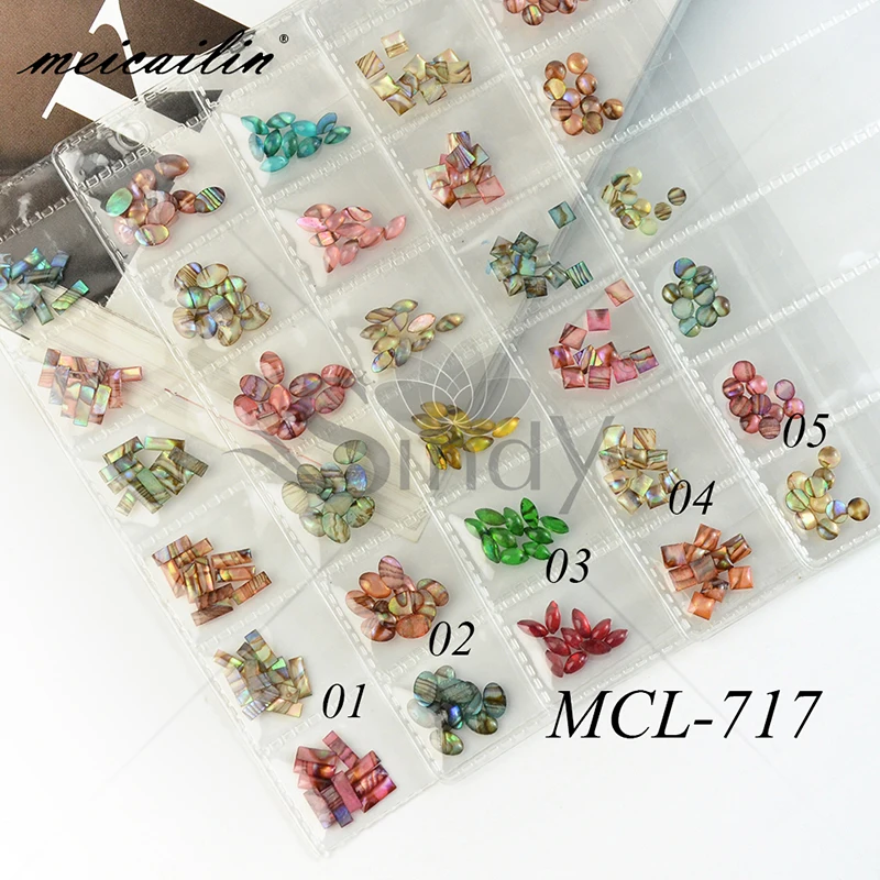 60 шт. японские украшения для ногтевого дизайна 3D нарезка хлопья смешанные цвета