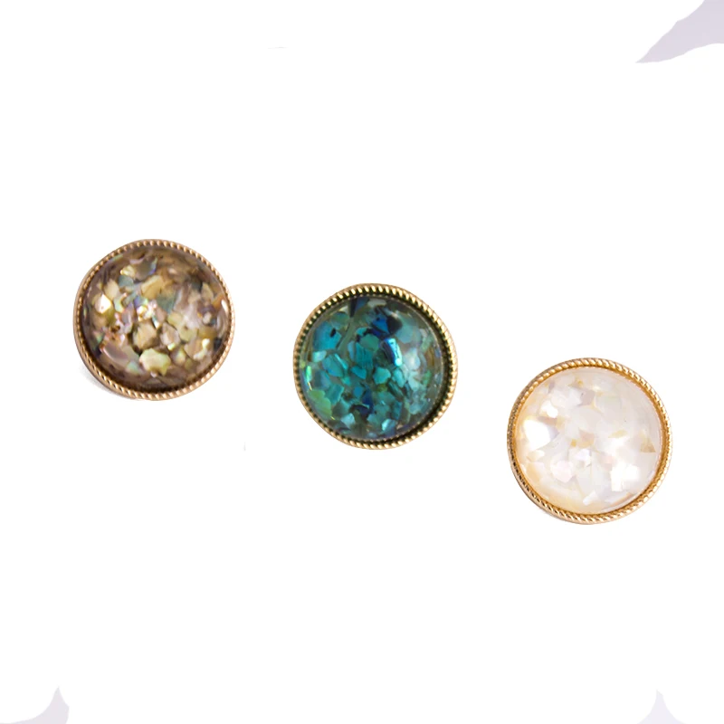 

Kshmir Simple Earrings Shell Female Earrings Refined Earrings Round Color Earrings Statement Gold Earrings Natural Color Retro