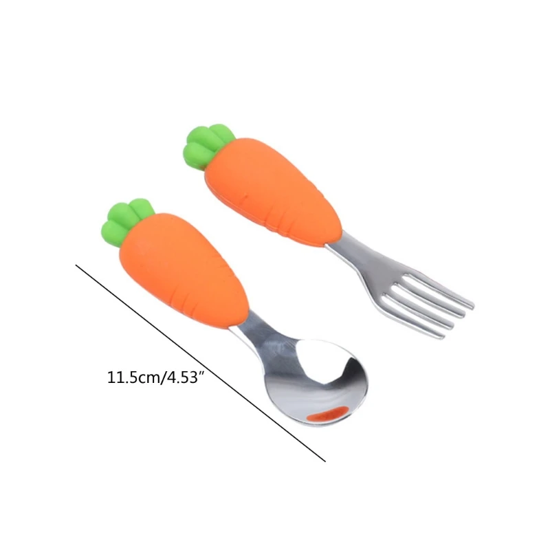

Baby Tableware Set Children Utensil Stainless Steel Toddler Dinnerware Infant Food Feeding Spoon Fork