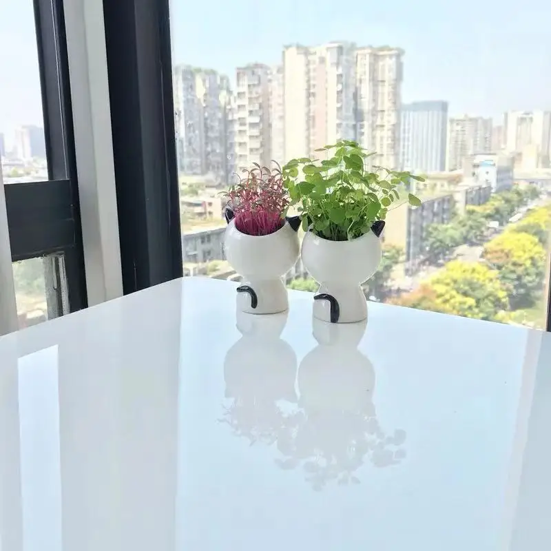 1 шт. керамический цветочный горшок в форме мини кошки мультяшный милый ручной