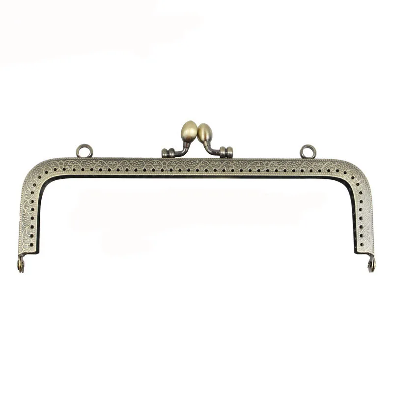 10.5-20 cm Square Metal Purse Frame Handle for Clutch Bag Handbag Accessories Making Kiss Clasp Lock Bronze Brass Tone Hardware