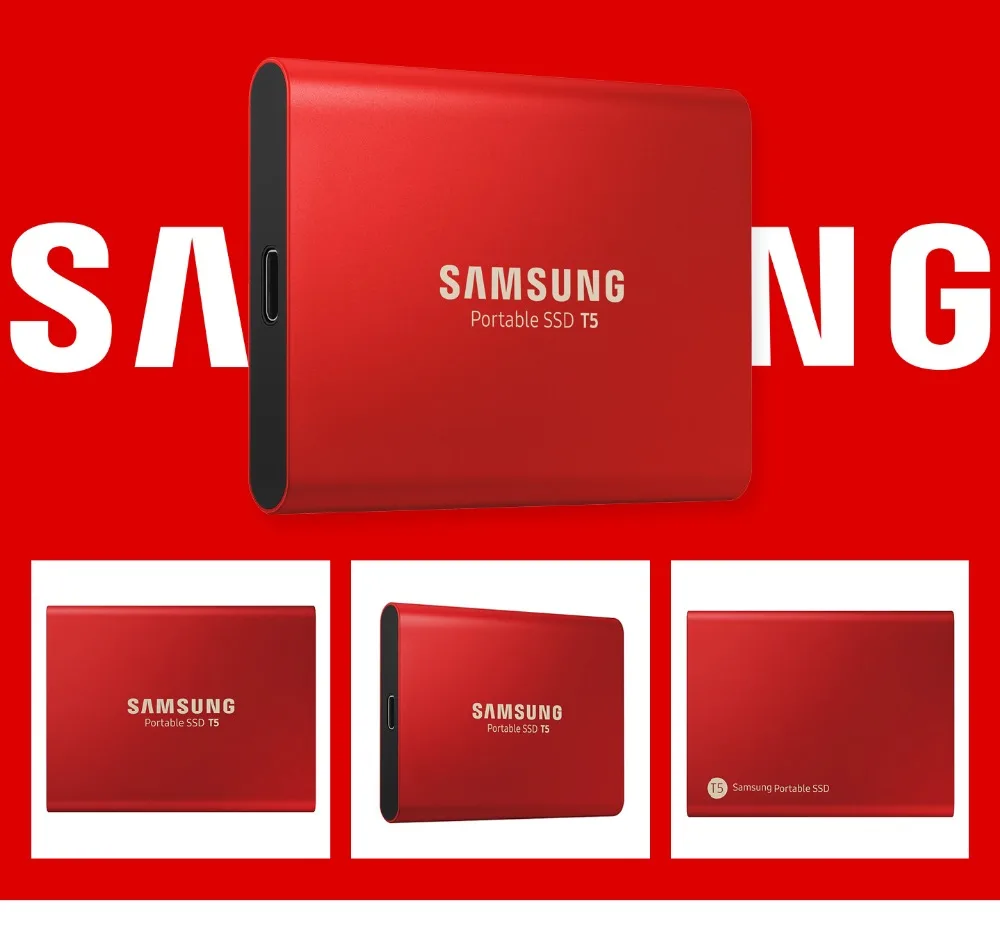 SAMSUNG T5 портативный SSD 500GB USB3.1 Gen2 и обратно совместимый для ПК Внешний твердотельный HDD MU-PA500B/CN