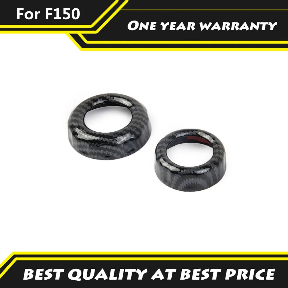 

2pcs Carbon Fiber Central control Navigation Panel Button Knob Cover Car Protection Interior Accessiories Fit For Ford F150 2021