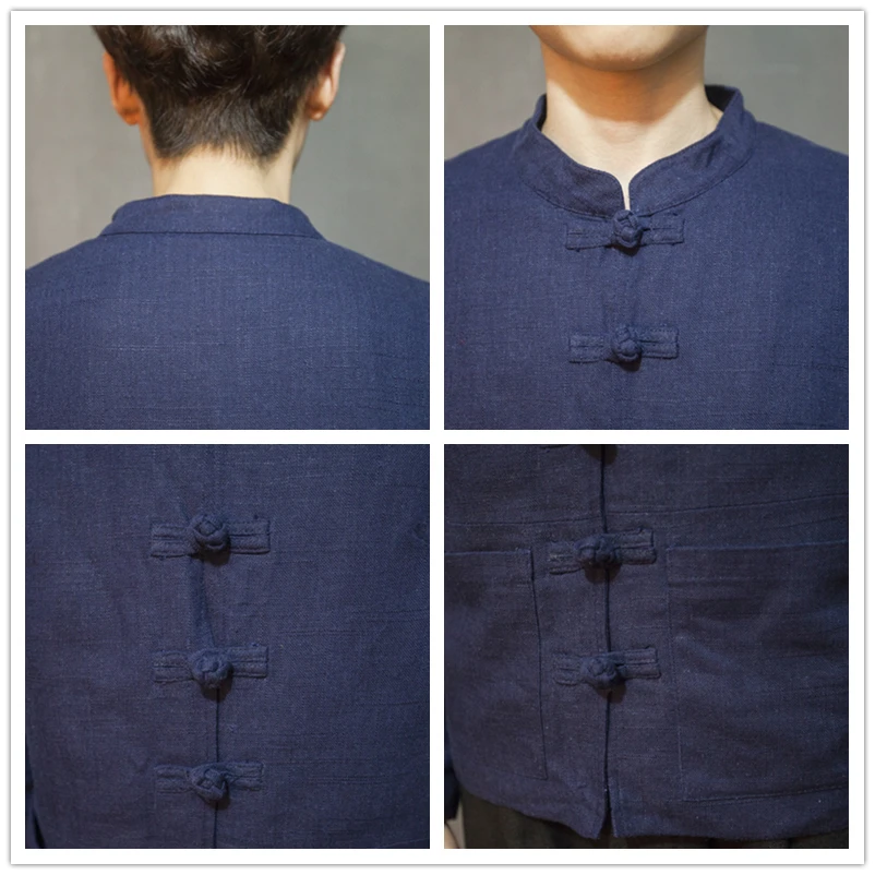 Мужское льняное кимоно JDDTON Свободный кардиган из хлопка традиционная винтажная