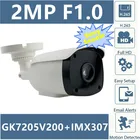 Объектив F1.0, цилиндрическая IP-камера Sony IMX307 + GK7205V200, H.265, 2 МП, 1920*1080, обнаружение движения при низкой освещенности, все цвета, XMEYE, ONVIF