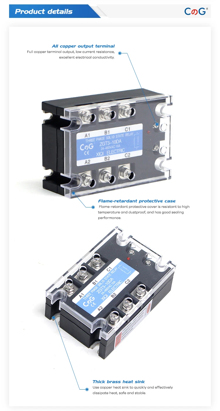 CG 3 фазы 10A 25A 40A DA трехфазный SSR 3-32 В DC контроль 24-480 В AC твердотельное реле SSR AC три DC-AC