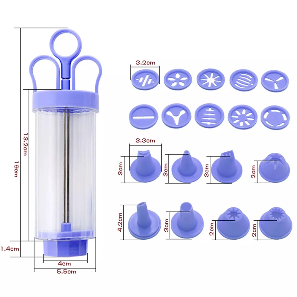 

1Set Cookie Cutter Icing Piping Nozzles Cookie Maker Pump Press Machine Biscuit Cake Mold Pastry Press Making Gun Kitchen Tools