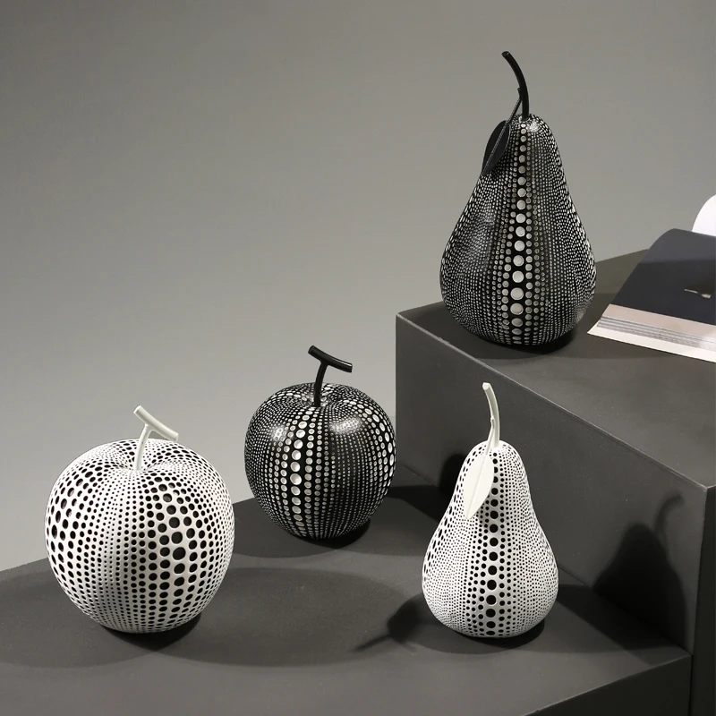 

Modern Apple pear craft supplies office desk decoration miniature figurines fairy garden ruit Plant home decoration accessories
