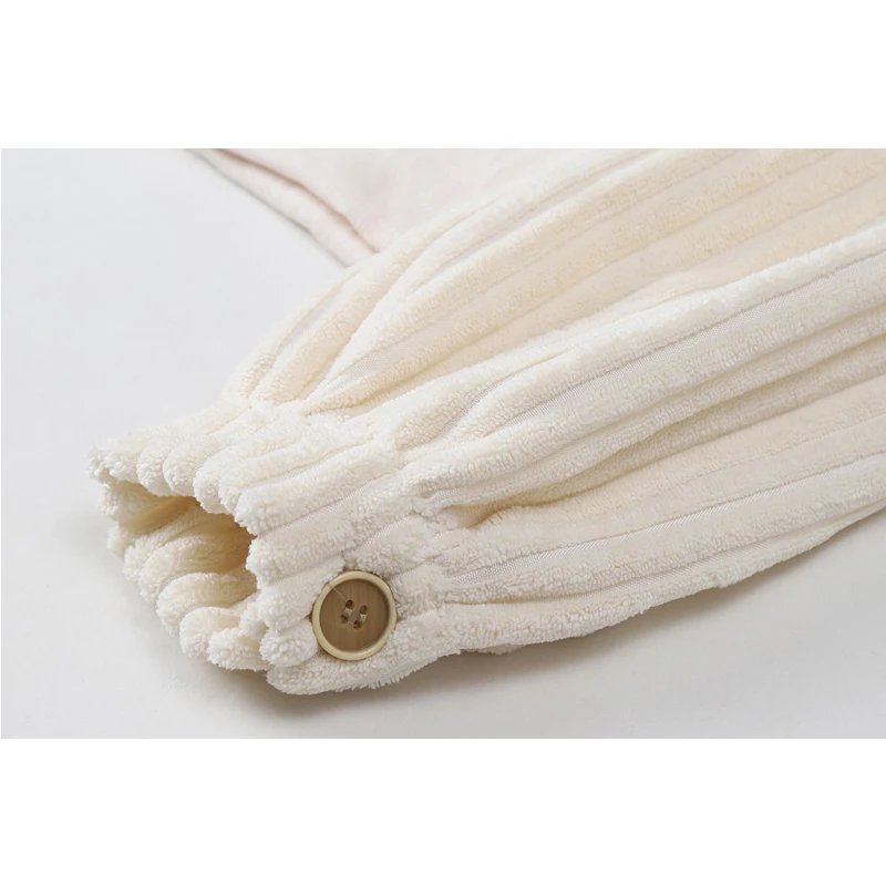 

Corduroy Striped Apricot Crop Shirt And Blouses Coat Lapel Single Breasted Cardigan Vintage Blusas Fashion Korean 2021 Tide Tops