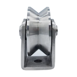 Скользящее колесо с V-образным пазом из нержавеющей стали для распашныхраздвижных ворот диаметром 48 см, 2 дюйма