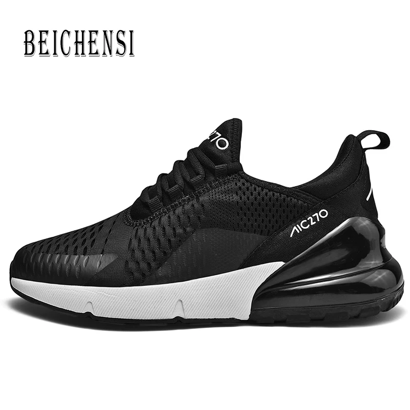 Мужская Новая мода zapatillas mujer уличные кроссовки дышащая женская обувь сетчатые Спортивные Повседневные кроссовки размера плюс 36-47 - Цвет: Black White