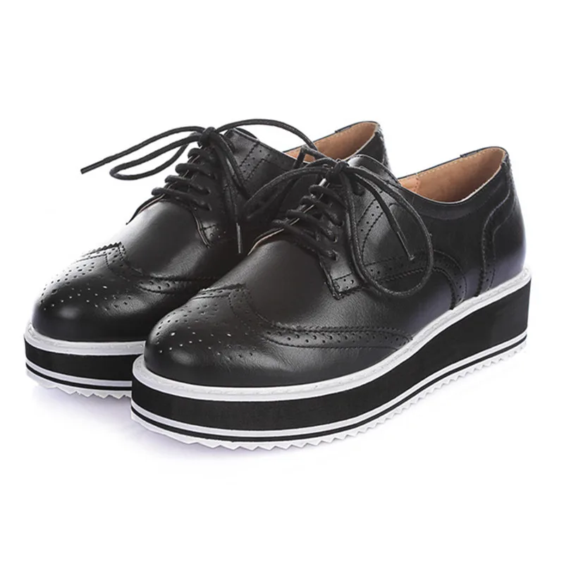 Женские оксфорды на платформе повседневные модельные туфли в британском стиле